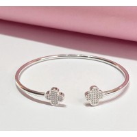 Bracelet V. C Trevo Cravejado Prata 925