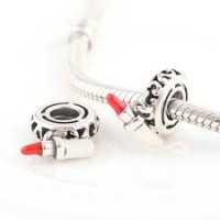 PG-361 Pingente Batom Mary em Prata Esmaltado PG-361 Pingente Batom Mary em Prata Esmaltado