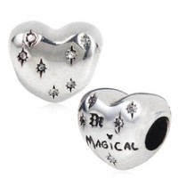 BE-93 Berloque Coração E Magia em Prata Prata E Zirconias BE-93 Berloque Coração E Magia em Prata Prata E Zirconias