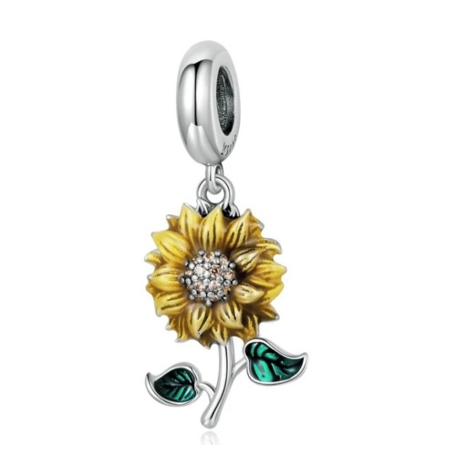 Berloque  Flor Girassol Prata 925