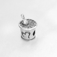 Berloque Balde de Gelo & Garrafa Cravejada Prata 925