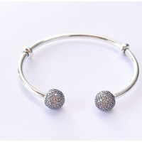 Bracelet Pavê Cravejado Rosazirconias Prata 925 Bracelet Pavê Cravejado Rosazirconias Prata 925