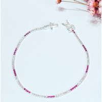 Pulseira Riviera Cravejada em 3 tons de Rosa/prata 925 Pulseira Riviera Cravejada em 3 tons de Rosa/prata 925