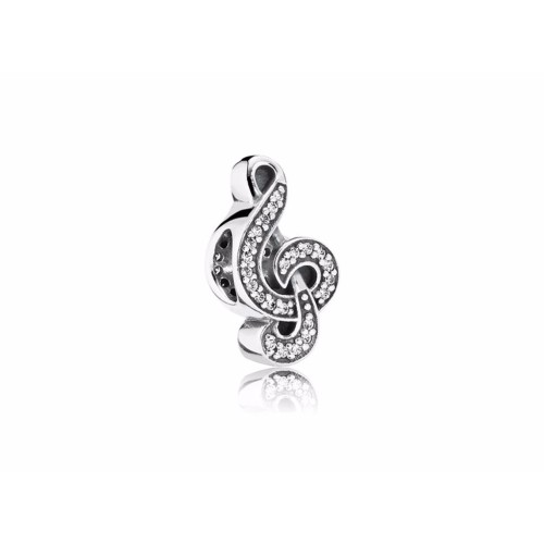 BE-78 Berloque Clave Musical em Prata e Zirconias