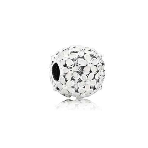 TR-06 Trava / Clip Flor Margarida Prata e Esmalte 