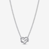 Gargantilha Coração Infinito Amor Prata 925