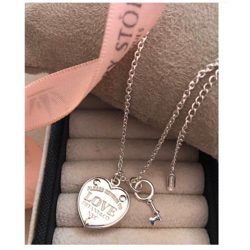 Gargantilha Coração TF Prata 925 Chave Love 