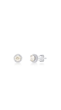 BRINCOS  MOISSANITE FLOR 0.5CT EM PRATA 925 5MM