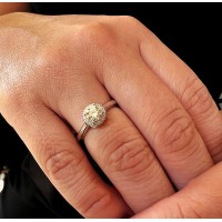 ANEL MOISSANITE SOLITÁRIO FLOR 0.5CT PRATA 925 RODIO