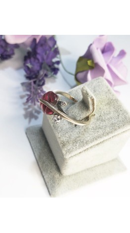 Anel Folha Real Prata 925 e Zirconias 