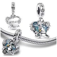 Berloque Mãe Canguru & seu Bebê Prata 925