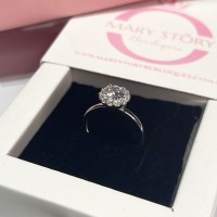 Anel Solitário Pavê Romântico Prata 925 Anel Solitário Pavê Romântico Prata 925