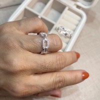 Anel Ello Cravejado Prata 925 Anel Ello Cravejado Prata 925