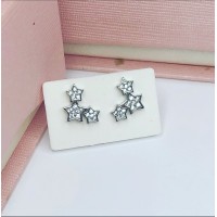 Brincos 3 Estrelas Prata 925 & zirconias 