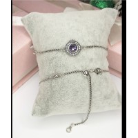 Pulseira Coroa Ajustavel  Prata 925 & Zircinia Facetada 