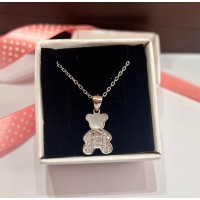 Gargantilha Urso Cravejado Prata 925