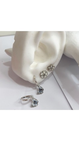 Brincos Borboletas Lover Blue Prata 925