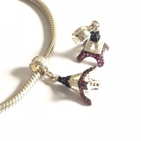 Pingente I Love Paris em Prata e Cores da Bandeira em Zirconias Pingente I Love Paris em Prata e Cores da Bandeira em Zirconias