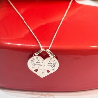 Gargantilha Casal Coração infinito Prata 925 Gargantilha Casal Coração infinito Prata 925