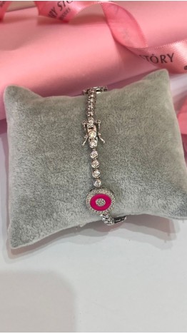 Pulseira Olho Grego Riviera  ROSA PINK 