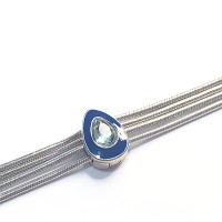 Berloque   Olho Grego  Gota Safira Prata 925