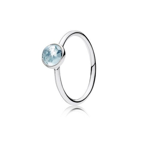 A-35 Anel Drops Azul Prata 925 zirconia