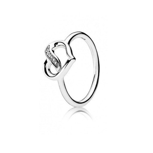 A-72 Anel Love Prata 925 e Zirconias 