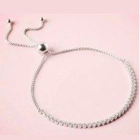 Pulseira Ajustavel Riviera zirconias Cristais Prata 925 Pulseira Ajustavel Riviera zirconias Cristais Prata 925