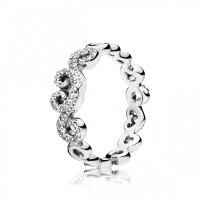 Anel Infinito Amor Prata 925 e Zirconias 