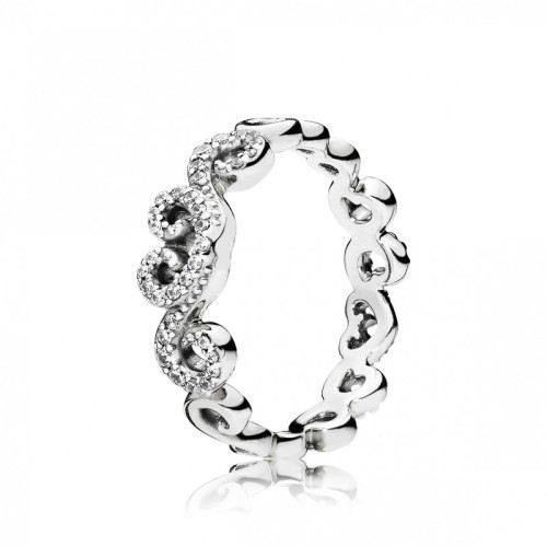 A-60 Anel Infinito Amor Prata 925 e Zirconias 