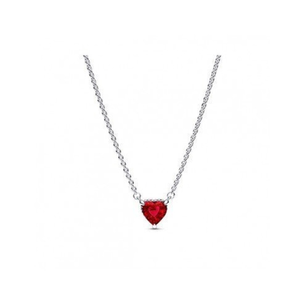 Gargantilha Coração Vermelho Facetado 