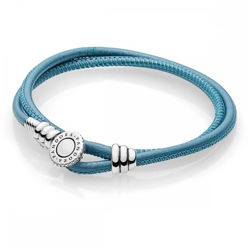 Bracelet 2 Voltas em Couro e Prata 925 