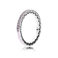  Anel /Aliança Prata 925/ Esmalte e Zirconias Lilás 