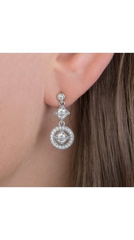  Brincos Luxo Vintage Prata e Zirconias